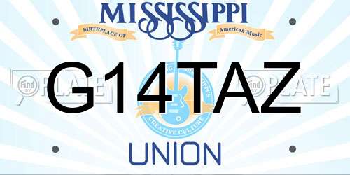 G14TAZ Mississippi License Plate