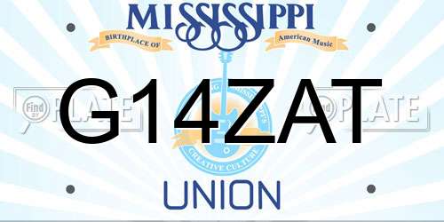 G14ZAT Mississippi License Plate