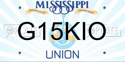G15KIO Mississippi License Plate