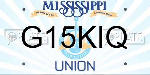 G15KIQ Mississippi License Plate