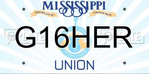 G16HER Mississippi License Plate