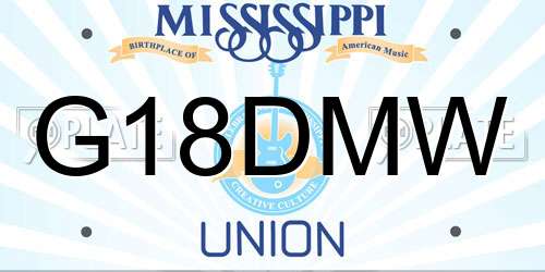 G18DMW Mississippi License Plate