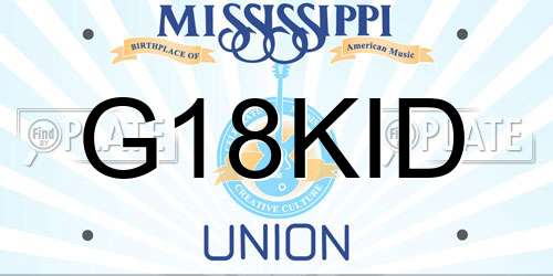 G18KID Mississippi License Plate