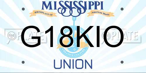 G18KIO Mississippi License Plate
