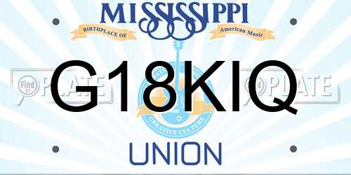G18KIQ Mississippi License Plate