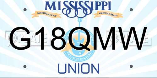 G18QMW Mississippi License Plate