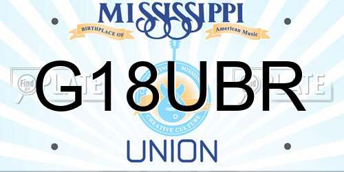G18UBR Mississippi License Plate