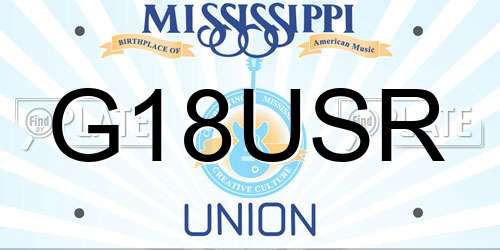 G18USR Mississippi License Plate