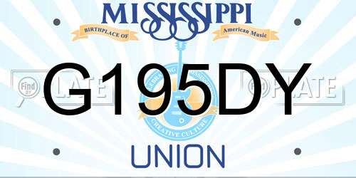 G195DY Mississippi License Plate