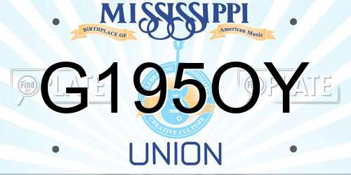 G195OY Mississippi License Plate