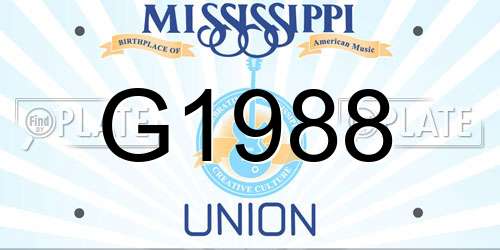 G1988 Mississippi License Plate
