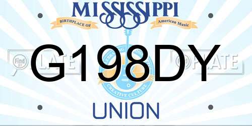 G198DY Mississippi License Plate