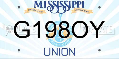 G198OY Mississippi License Plate