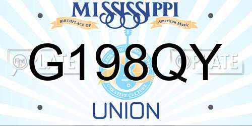 G198QY Mississippi License Plate