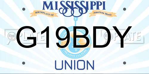 G19BDY Mississippi License Plate