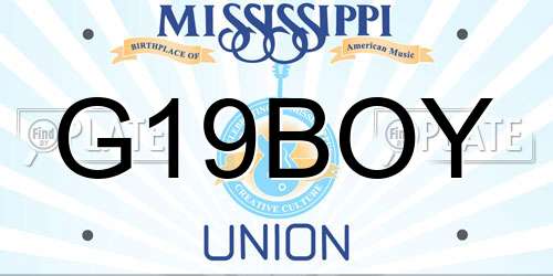 G19BOY Mississippi License Plate