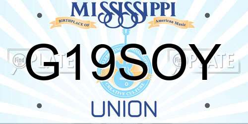 G19SOY Mississippi License Plate