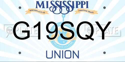 G19SQY Mississippi License Plate