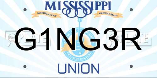 G1NG3R Mississippi License Plate