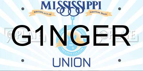 G1NGER Mississippi License Plate
