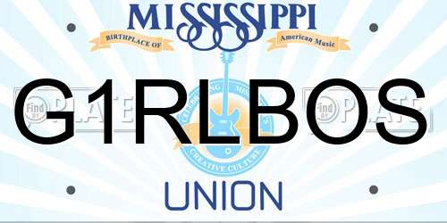 G1RLBOS Mississippi License Plate