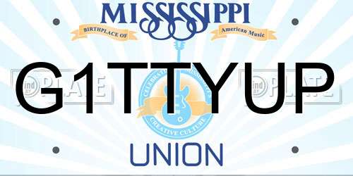 G1TTYUP Mississippi License Plate