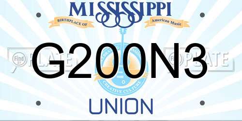 G200N3 Mississippi License Plate