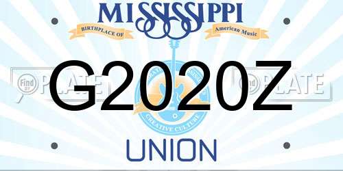 G2020Z Mississippi License Plate