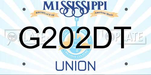 G202DT Mississippi License Plate
