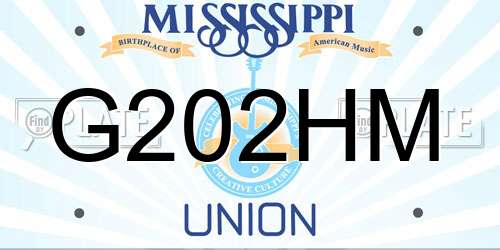 G202HM Mississippi License Plate