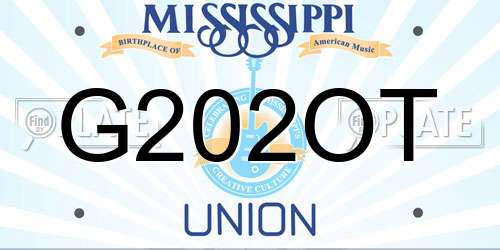 G202OT Mississippi License Plate