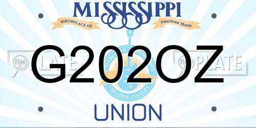 G202OZ Mississippi License Plate