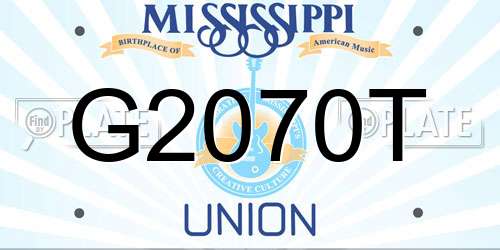 G2070T Mississippi License Plate
