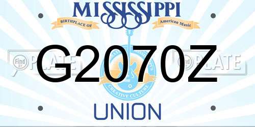 G2070Z Mississippi License Plate