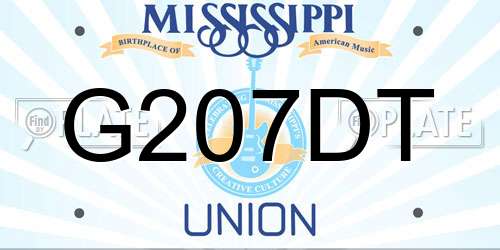 G207DT Mississippi License Plate