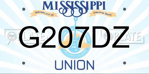 G207DZ Mississippi License Plate