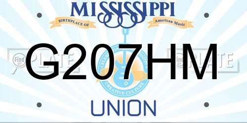 G207HM Mississippi License Plate