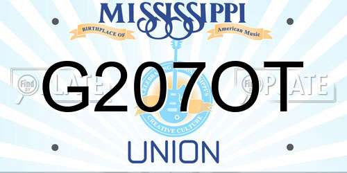 G207OT Mississippi License Plate
