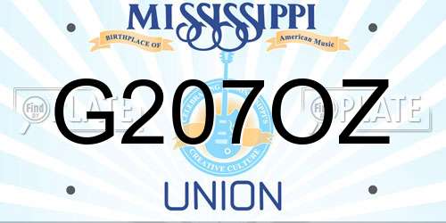 G207OZ Mississippi License Plate