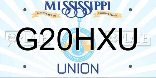 G20HXU Mississippi License Plate