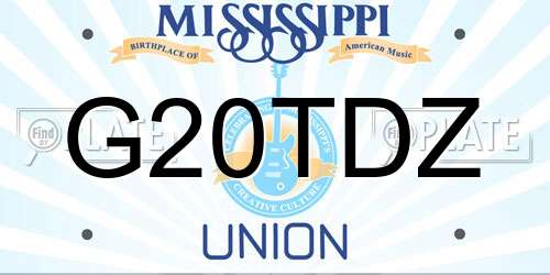G20TDZ Mississippi License Plate