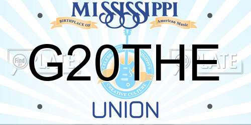 G20THE Mississippi License Plate