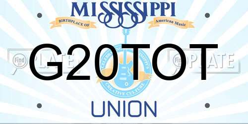 G20TOT Mississippi License Plate