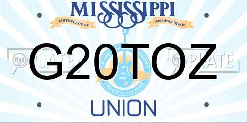 G20TOZ Mississippi License Plate