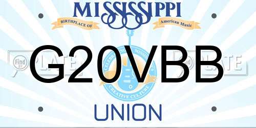 G20VBB Mississippi License Plate