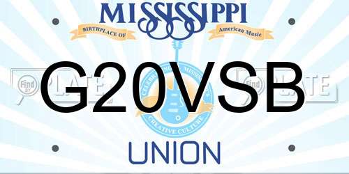 G20VSB Mississippi License Plate