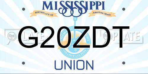 G20ZDT Mississippi License Plate