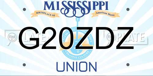 G20ZDZ Mississippi License Plate