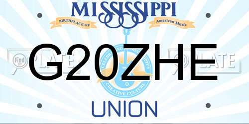 G20ZHE Mississippi License Plate