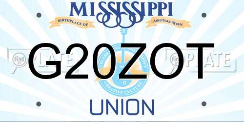 G20ZOT Mississippi License Plate